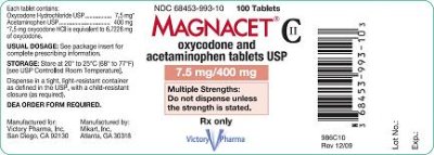 Magnacet 7.5 mg/400mg 100's label