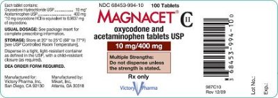 Magnacet 10 mg/400 mg 100's label