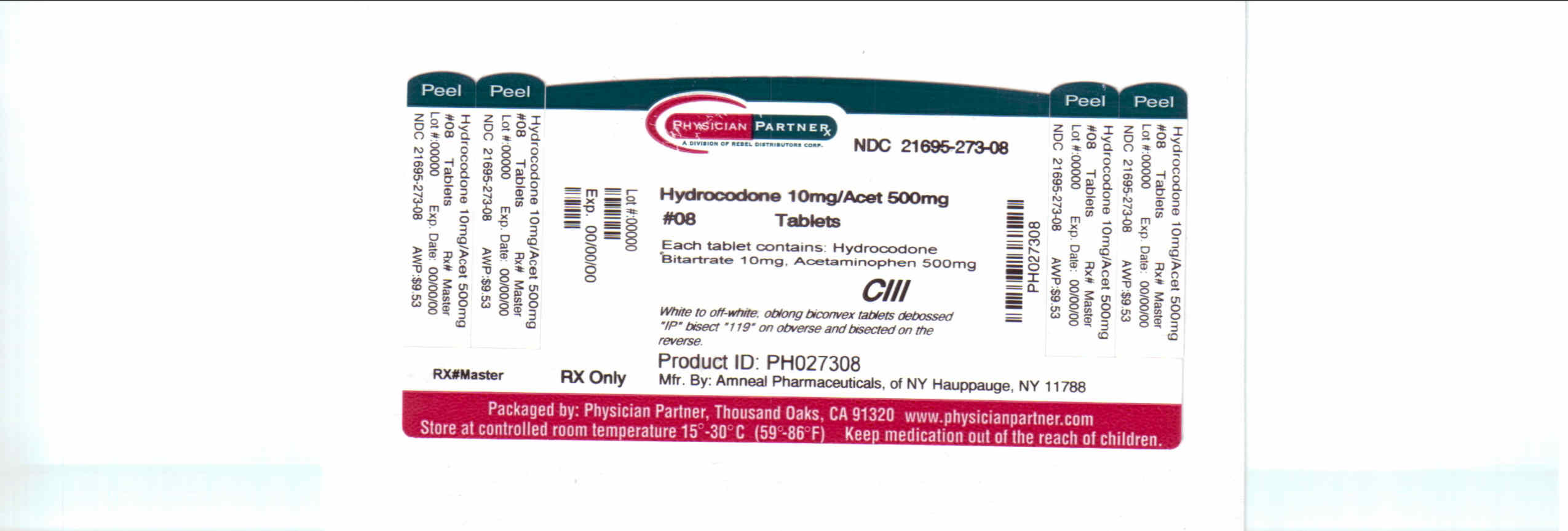 Hydorcodone 10mg/Acet 500mg