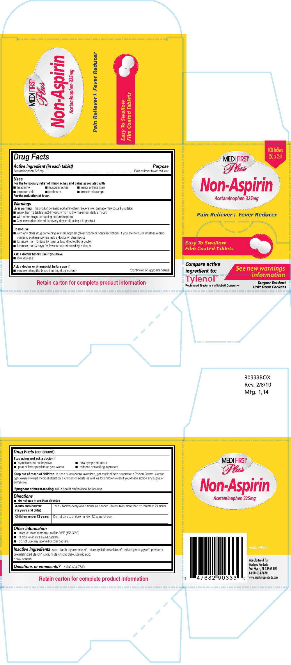 145R MFP Non-Aspirin 325 mg Label

