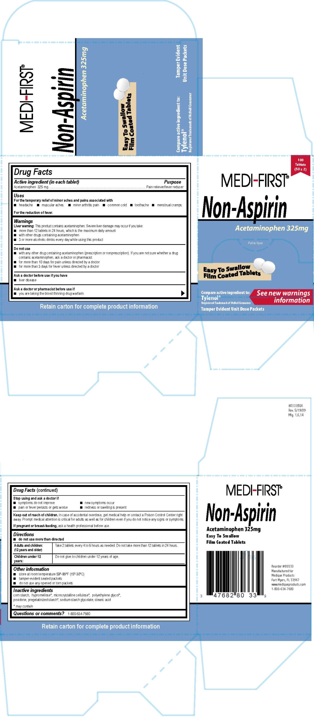 145R MF Non-Aspirin 325 mg Label
