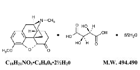 Hydrocodone bitartrate structural formula