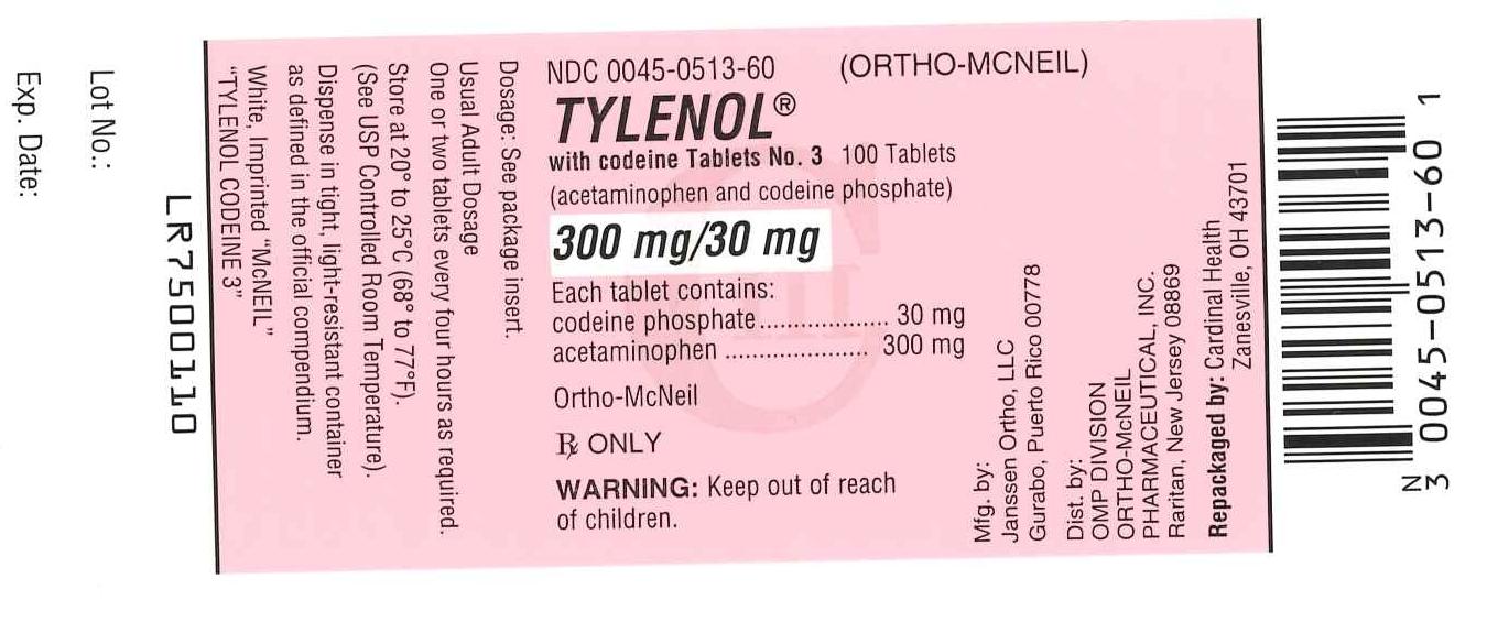 Tylenol 300/30 mg label