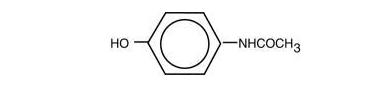 Structural formula for Acetaminophen
