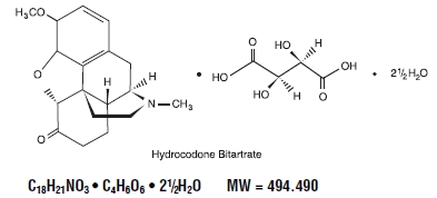 Hydrocodone bitartrate structural formula