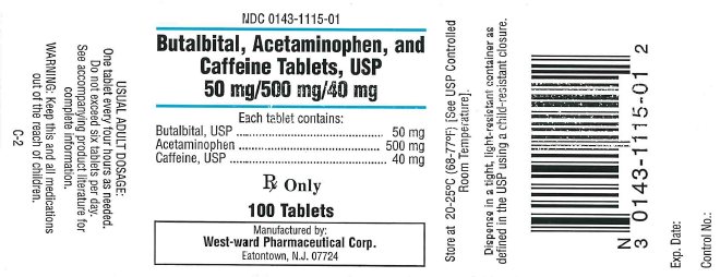 Butalbital, Acetaminophen, and Caffeine Tablets, USP
50 mg/500 mg/40 mg
