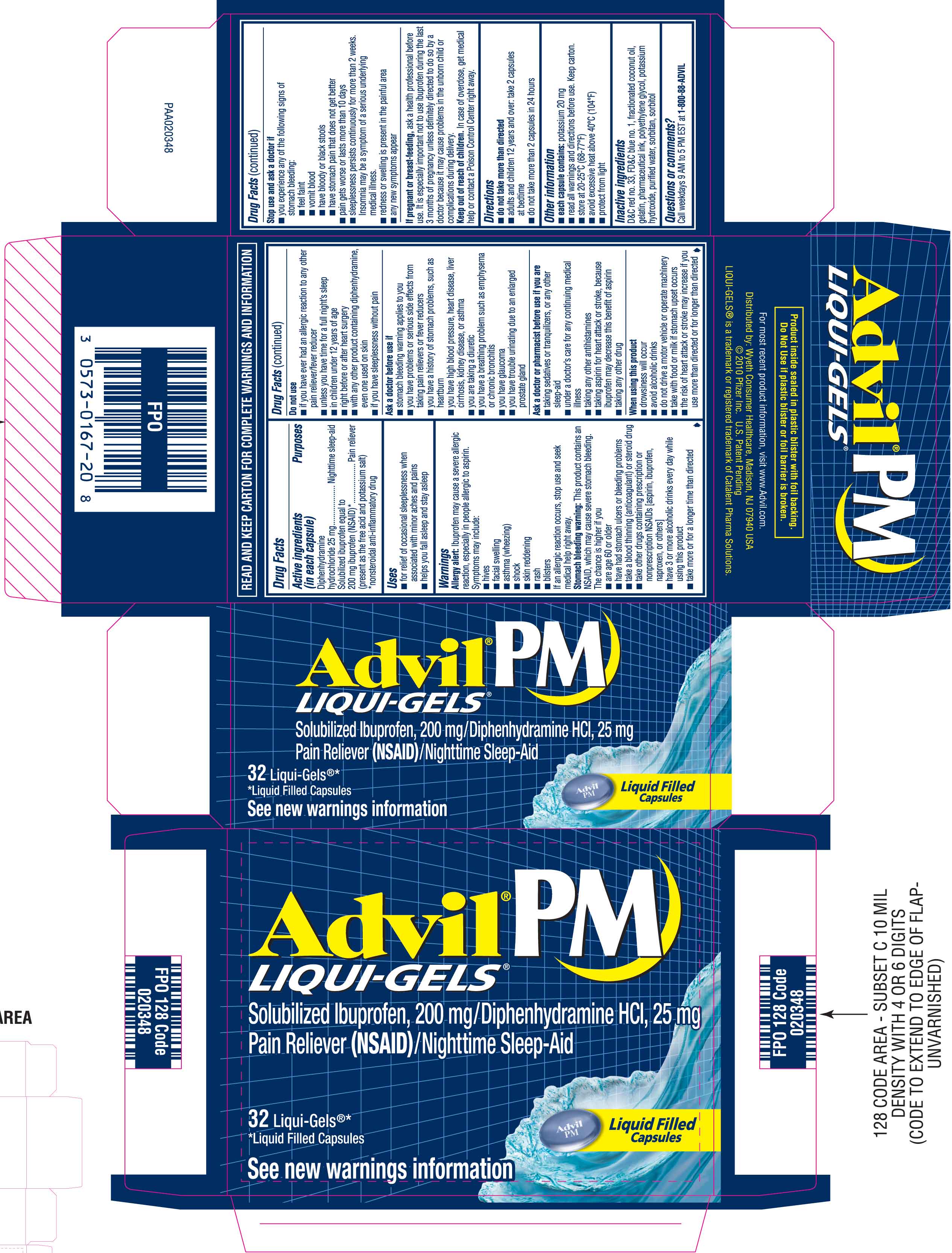 Advil PM Liquigels Packaging