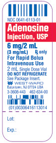 Adenosine Injection, USP 6 mg/2 mL (3 mg/mL) 2 mL Single Dose Vial