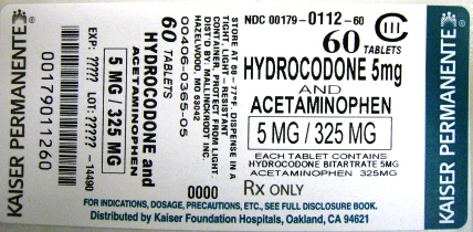 Principal Display Panel - 5 mg/325 mg bottle-60's