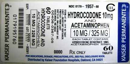 Principal Display Panel - 10 mg/325 mg bottle-60's