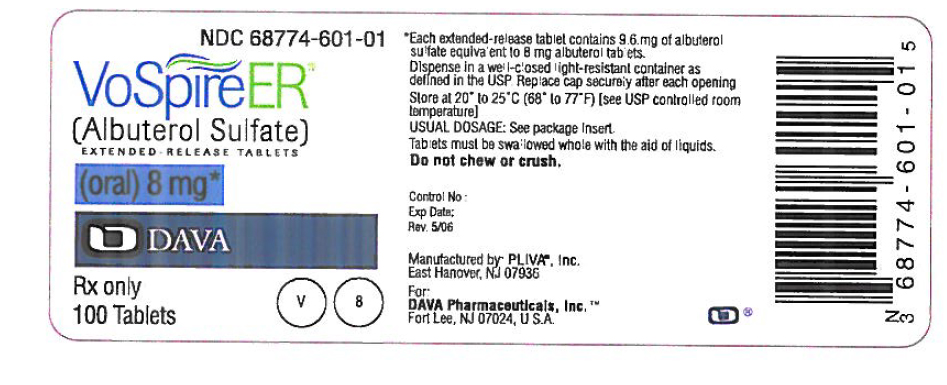 Principle Display Panel - VoSpire ER® 8 mg Extended-Release Tablets 100 ct bottle