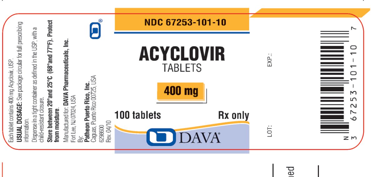 Principle Display Panel - ACYCLOVIR Tablets 400 mg 100 ct bottle