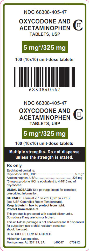 PRINCIPAL DISPLAY PANEL - 5 mg/325 mg Bottle Label