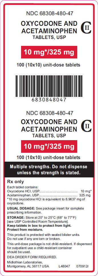 PRINCIPAL DISPLAY PANEL - 10 mg/325 mg Bottle Label