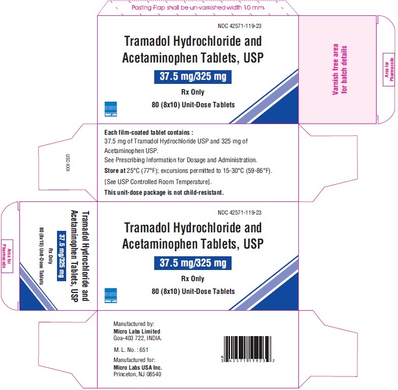 Tramadol Hydrochloride and Acetaminophen Tablets-Blister Carton