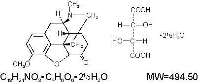 Hydrocodone structural formula